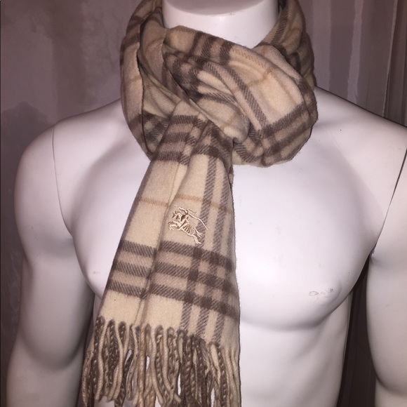 authentic BURBERRY beige nova chek wool scarf - Picture 5 of 6